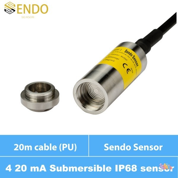 [오늘출발] 수위 센서 탱크 잠수형 압력 트랜스미터 4m 15m 20m PU 케이블 IP68 DC 12V AISI 316L 다이어프램