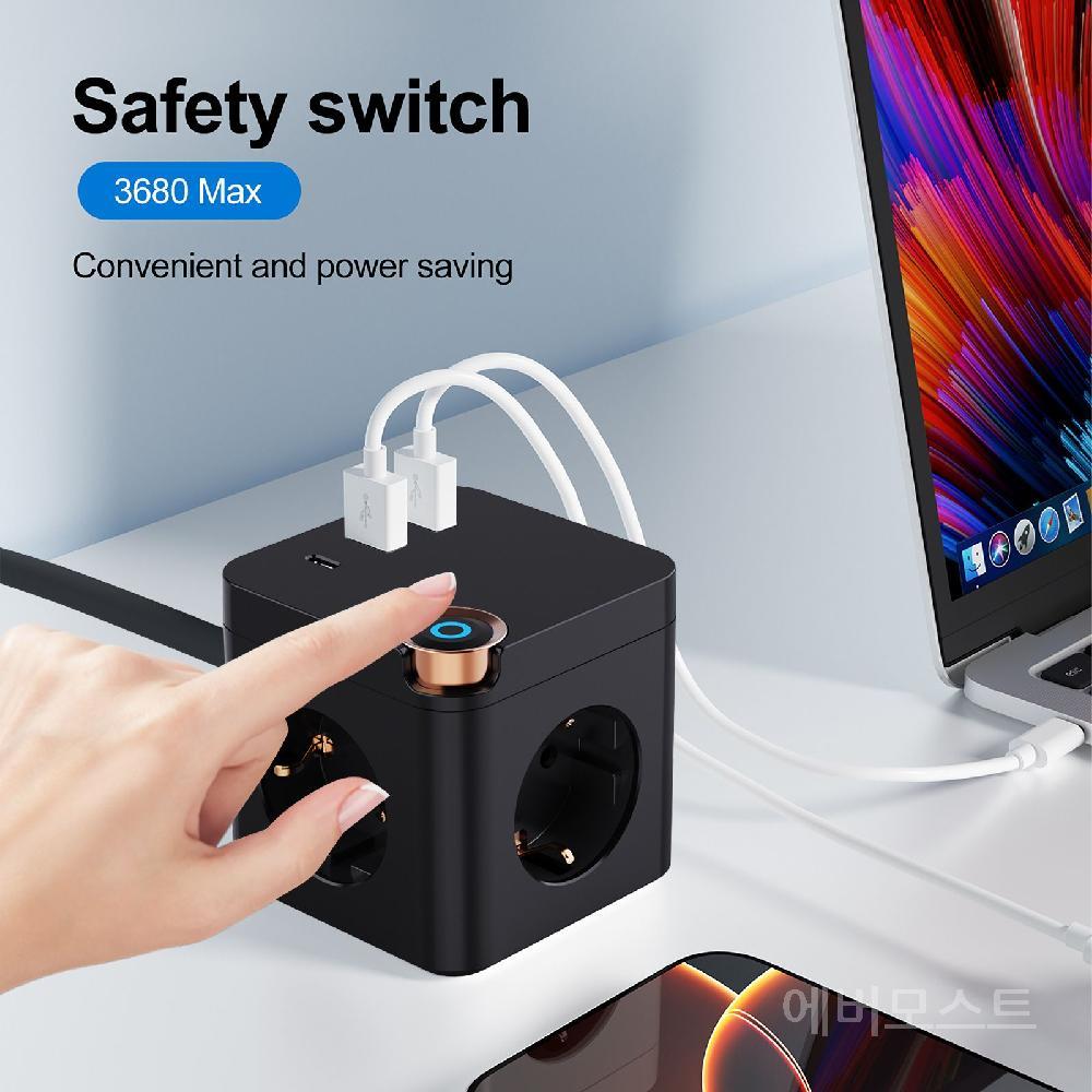 유럽 표준 루빅스 큐브 소켓  TEMU 알리익스프레스 폭발물 스위치 USB 익스텐더 러시아 플러그인 스트립 1