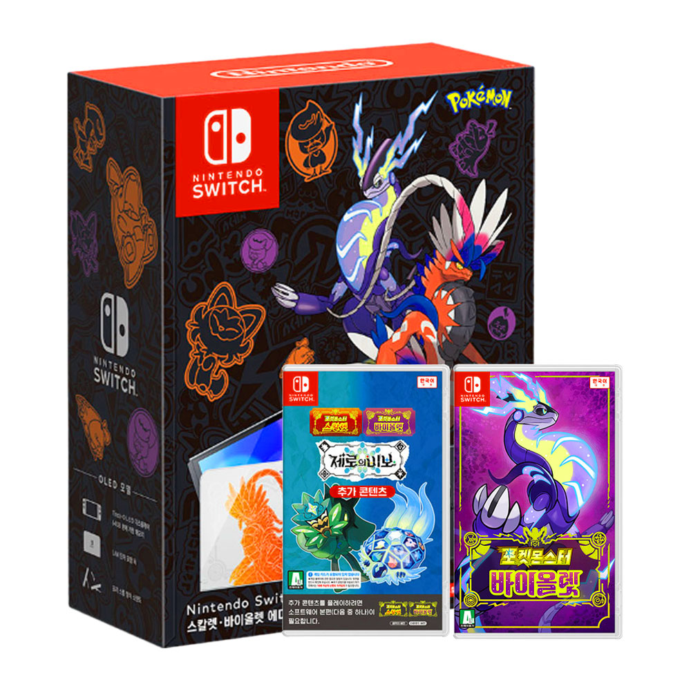 닌텐도 닌텐도 스위치 OLED 스칼렛 바이올렛 에디션 본체 + 바이올렛 게임칩 + 제로의 비보확장팩 국내정품 Se