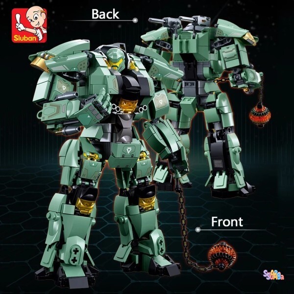 [오늘출발] 체인 해머 빌딩 블록 장난감  로봇 전투 갑옷  팬위한 교육 조립하는 멋진 녹색