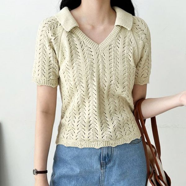 알티피아 하프클럽/전체 펀치디테일 룩걸 칼라 브이칼라 머스트해브 반소매 울탑