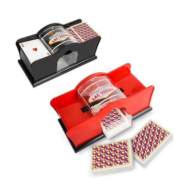 [오늘출발] 빨간색/검은색 수동 핸드크랭크 카드 셔플러 포커 - 텍사스 홀덤 블랙잭 딜러