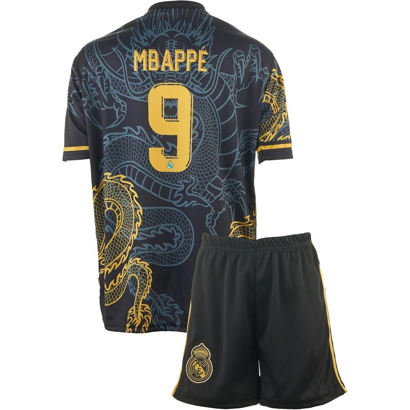 메프스톤 마드리드 홈 카림 벤제마 아동용 유니폼 9 20222023 시즌 반바지 양말 마스크 팔찌 포함 (축구 팬