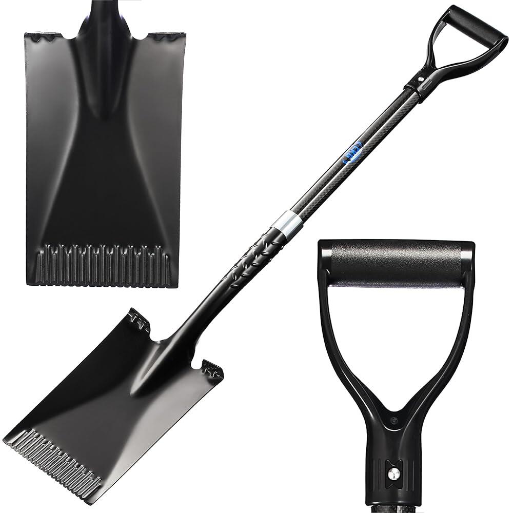 CKG 스페이드 삽 탄소 섬유 손잡이가 있는 원예용 삽 굴착을 위한 튼튼한 플랫 삽 109cm(43인치) 조경