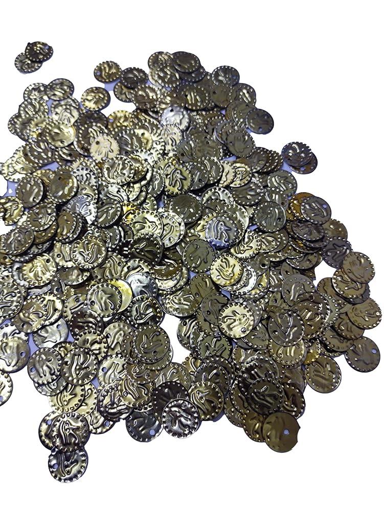 벨리 댄스 댄스 힙 스카프 벨트 브라 코인 비즈 골드  실버 메탈 호루스 아이 069 (500개 실버) (골드)