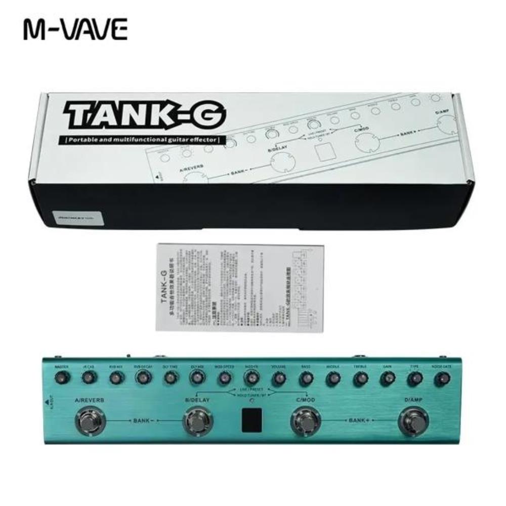 [오늘출발] [호환] 호환 M-VAVE Tank-G 기타 이펙트 페달 충전식 36개 프리셋 9개 프리앰프 슬롯 8개 IR 캡 슬롯 3개 모듈레이