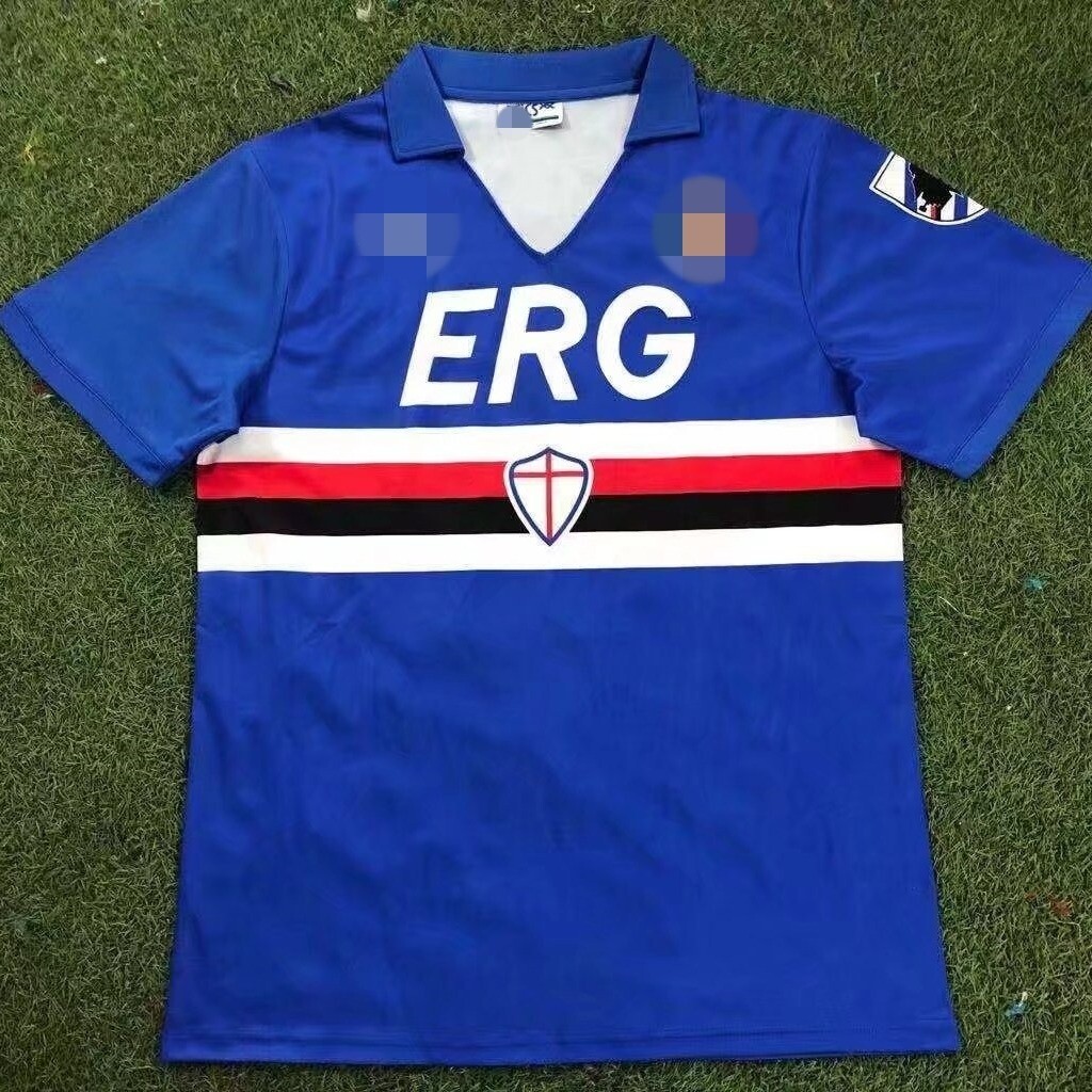 축구 유니폼 레플리카 / 삼프도리아 91-92 UC SMPR / Home / 풋볼 클럽 국가대표 팀 저지 티셔츠 트레이닝