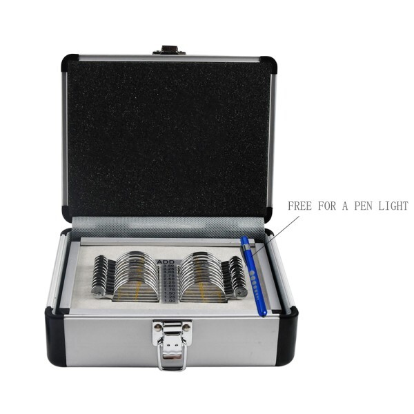 [오늘출발] 뜨거운 판매 무료 전문 22 Pcs 프로그레시브 시험 렌즈 세트 광학 알루미늄 케이스 JS-22