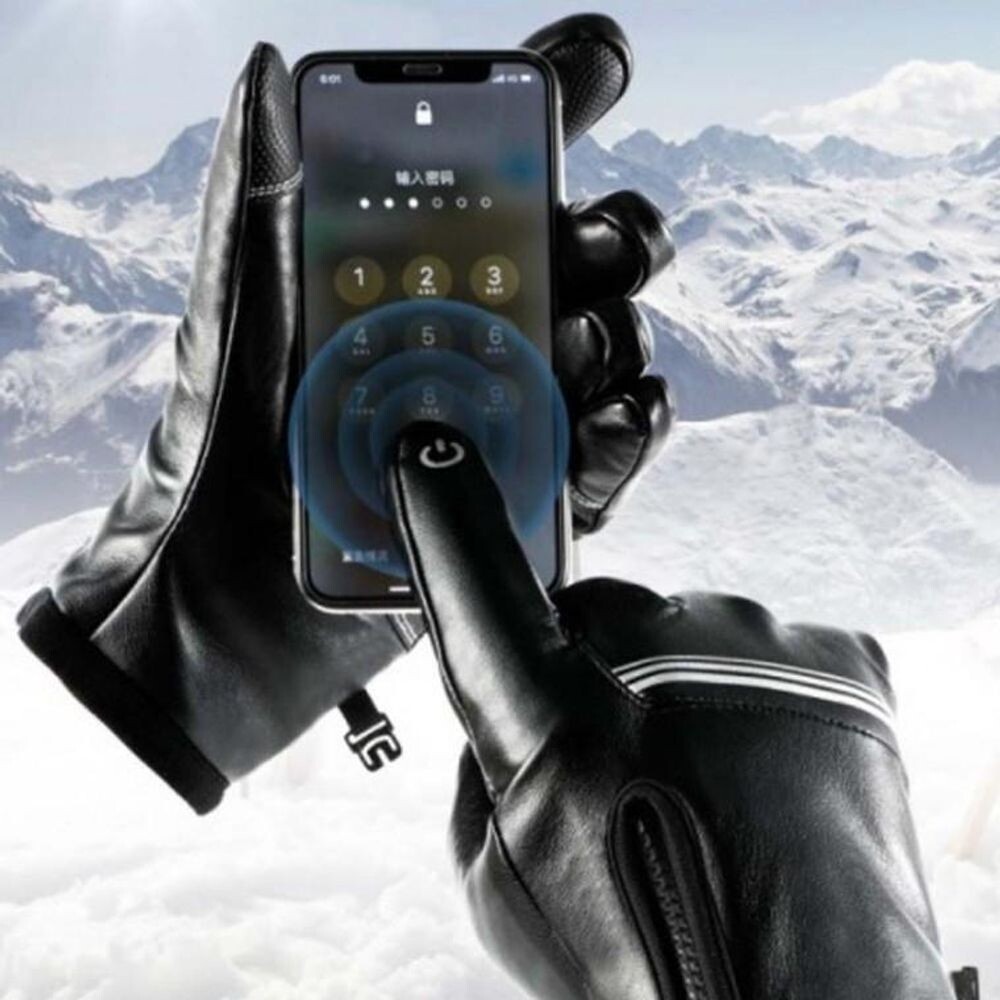 싸나이 둘다지켜 방수+ 방한 터치 가죽장갑 기모 발열/오토바이/배달/장갑/전열/충전식/바이크/열선/혹한기