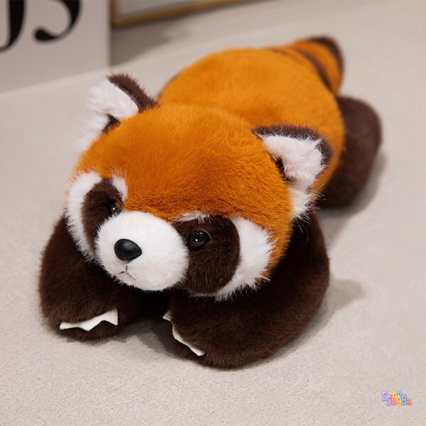 [오늘출발] 60/80CM 누워 붉은 팬더 플러시 장난감 실물 Firefox 박제 만화 인형 부드러운 너구리 베개