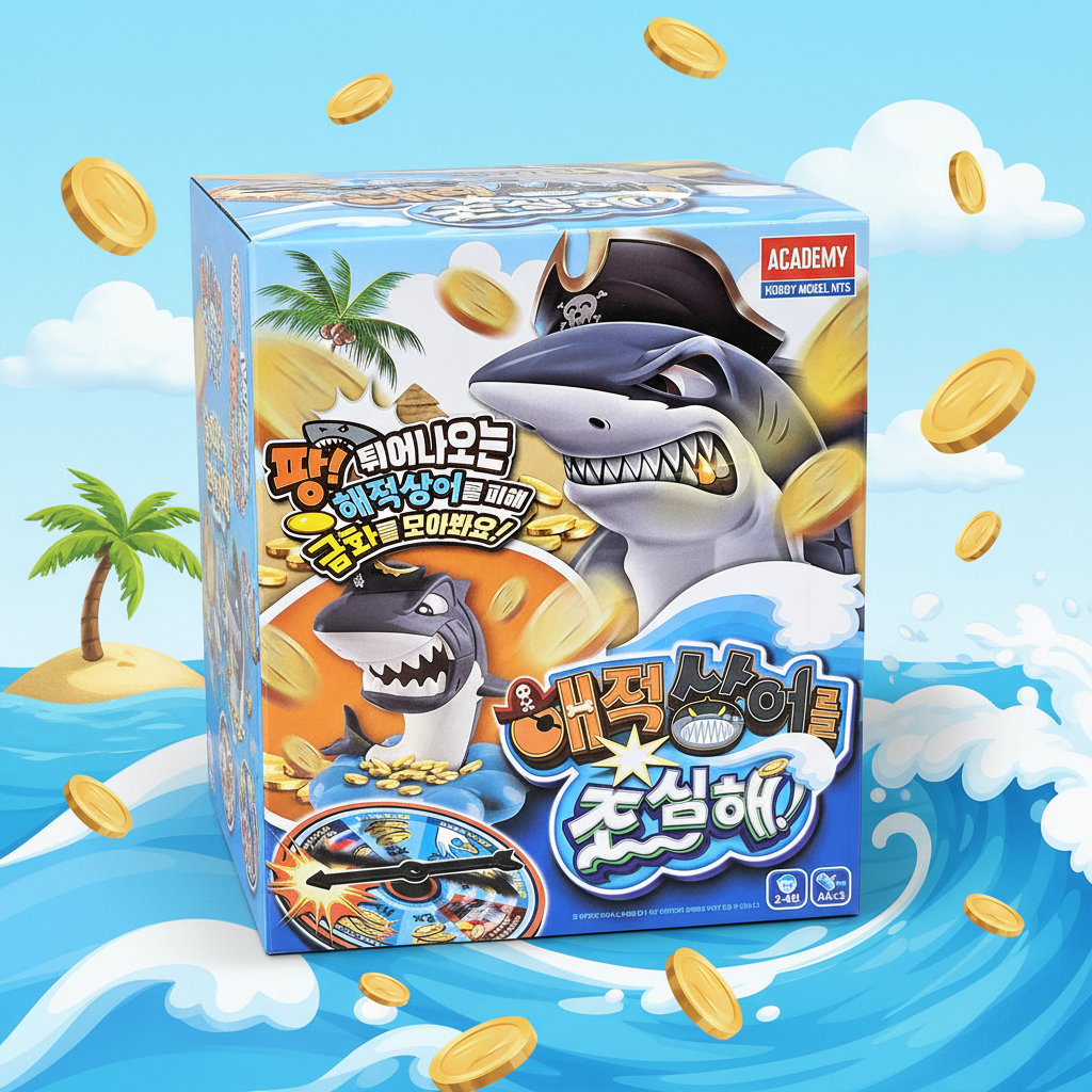 [오늘출발] 아카데미과학 해적상어를 조심해 룰렛게임 확률 복불복 보드게임 금화모으기 장난감 스릴만점