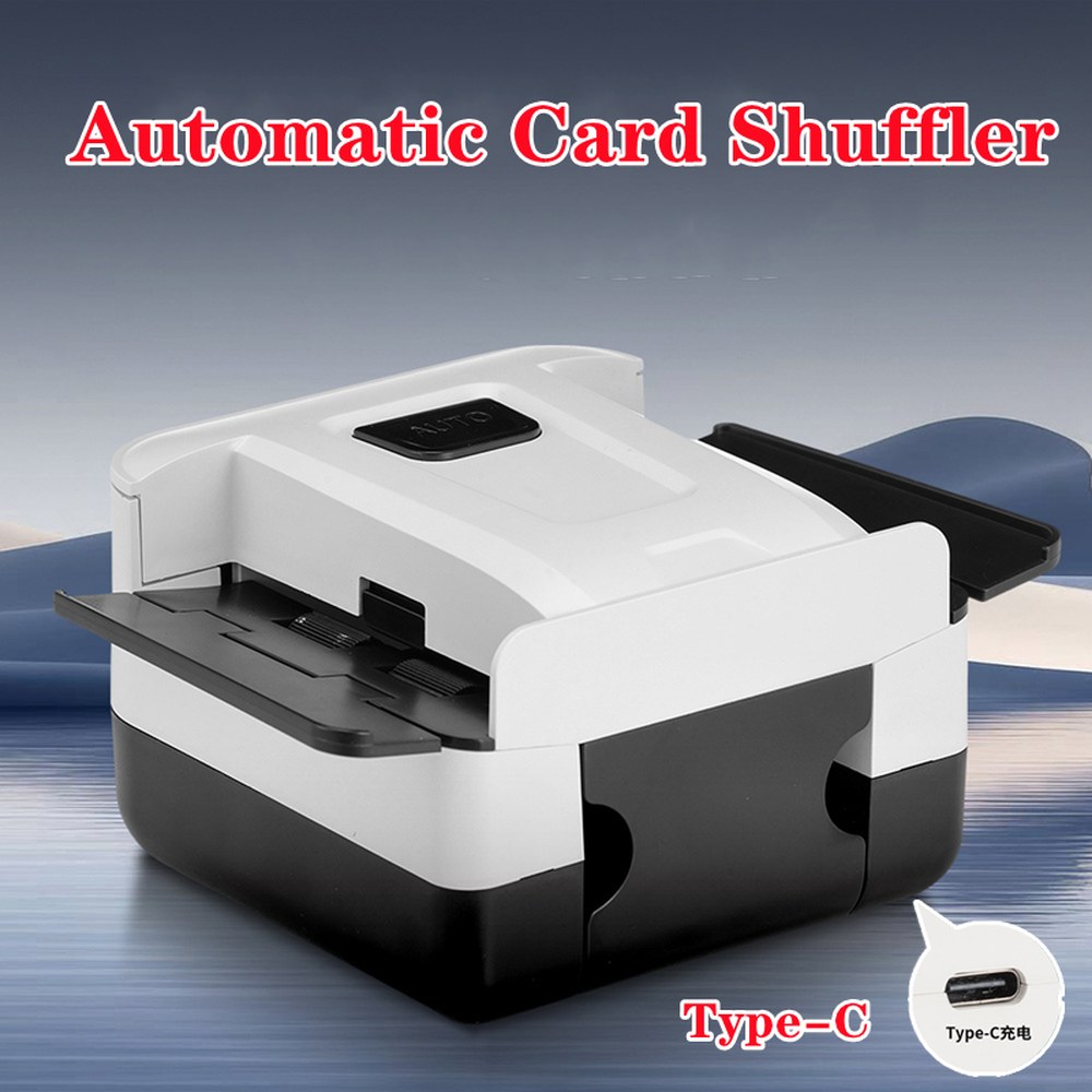 [오늘출발] 포커 야외를위한 자동 홈 게임 충전식 전기 도구 카드 셔플러 파티 장치 배터리가있는