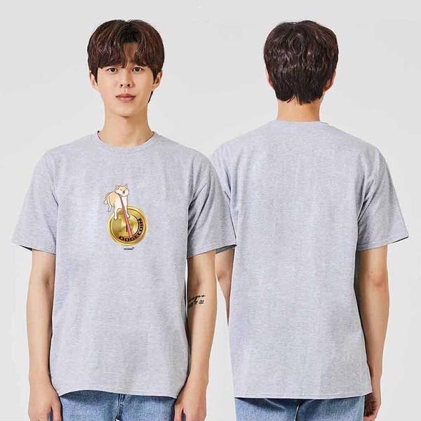 도지코인B6 반팔티 라운드 가족 커플 단체티 동호회 W9543DB