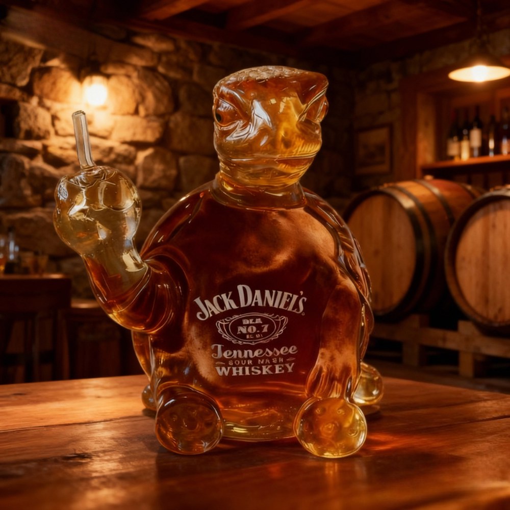 [오늘출발] [호환] 호환 귀여운 동물 위스키 병 거북이 중지 손가락 고붕규산 유리병 매끄러운 표면