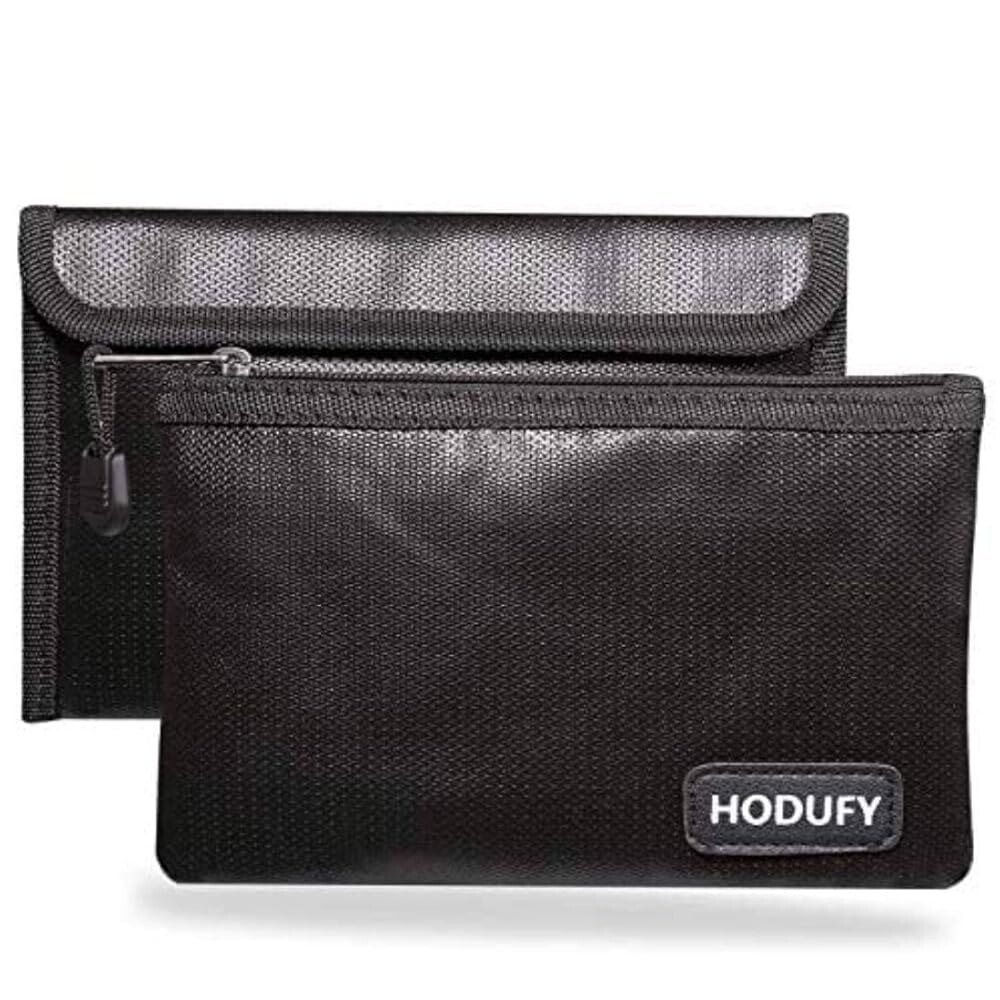 [오늘출발] 작은 방화 가방 호듀피 5 x 8 인치 가려움 방지 돈 현금 귀중품 보관용 은행 세트 - 여권 예금 열쇠