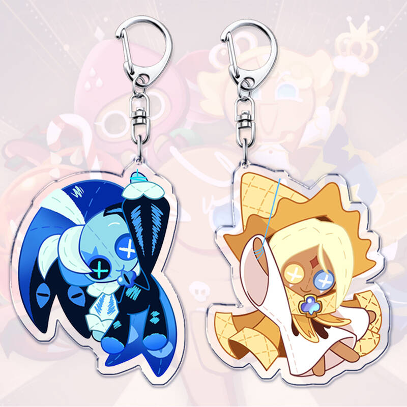 [해외] 아크릴 키링 귀여운 쿠키 피규어 가방 용 섀도우 밀크 바닐라 신비한 밀가루 캔디 열쇠 고리 쥬얼리 게임