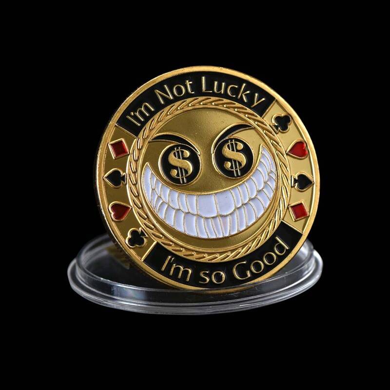 기념주화 이블 스마일 페이스 포커 카지노 칩 코인 I m So Good 테이블 게임 카드 가드 Not Lucky 챌린