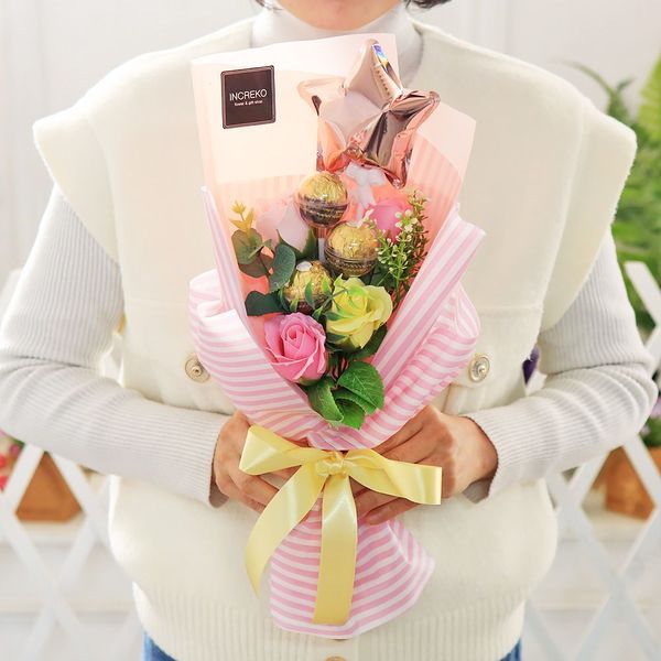 글램 R0G3P2R6 페레로로쉐 꽃다발 핑크 초콜릿 사탕 선물 부케