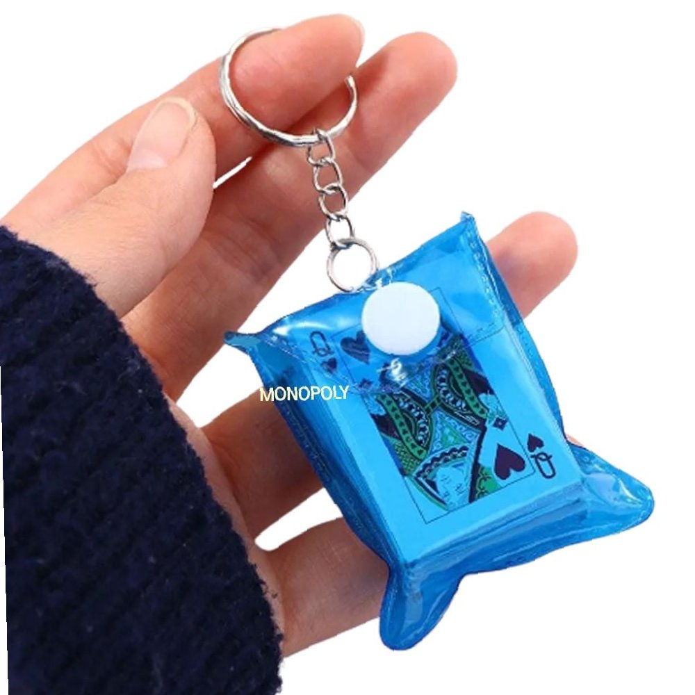 [오늘출발] 모노폴리 포커 카드 열쇠고리 키홀더 홀덤 휴대용 세븐 원 칩