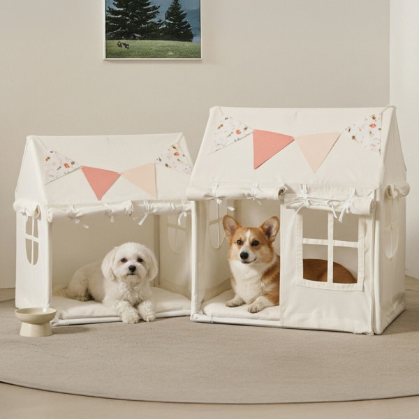[오늘출발] 동화속나무 강아지집 강아지 하우스 텐트 방석포함 실내용 숨숨집 뉴모델 무료배송