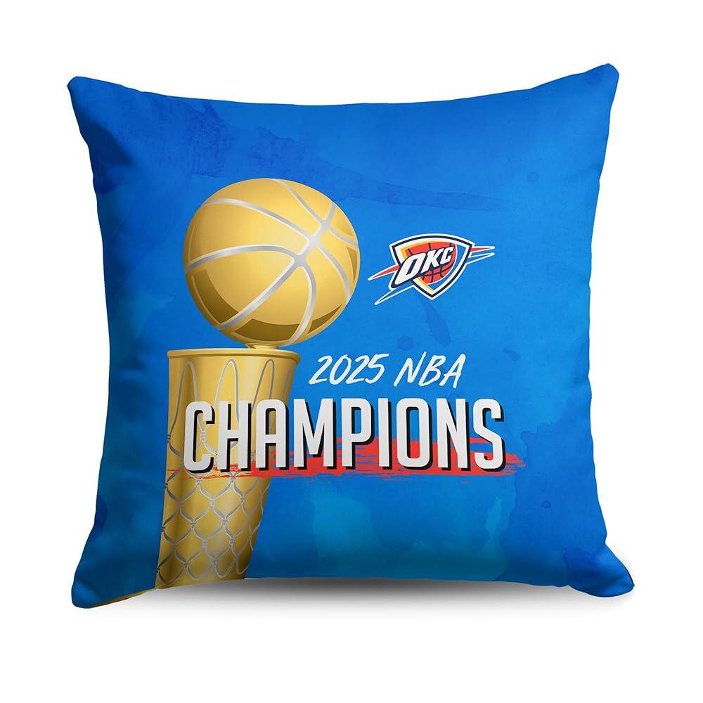 [해외] Northwest 오클라호마 시티 썬더 2025 NBA 챔피언 버킷 장식용 쿠션 공식 45.7 x 45.7cm18 x 18인치 프린