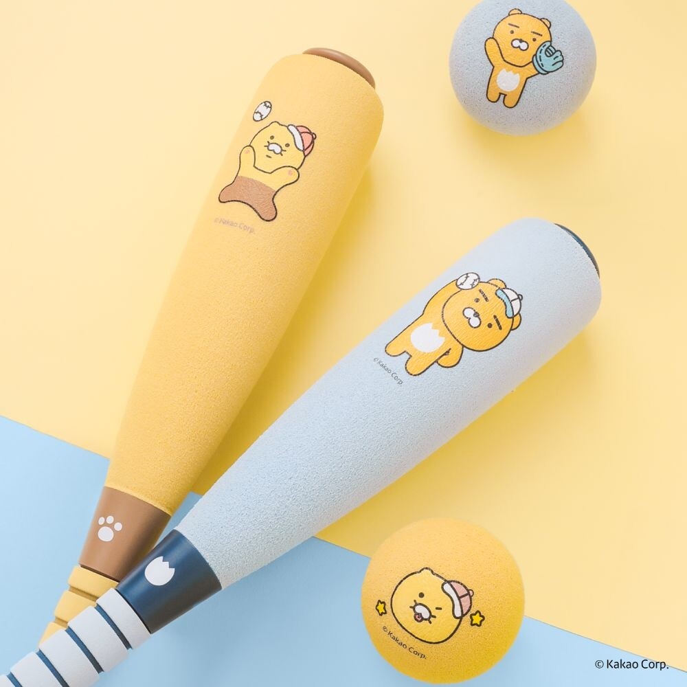 카카오프랜즈 폼배트 라이언 볼세트 2종/어린이/주니어/야구/세트/베트/루키/방망이/배트/말랑/말랑이/부드