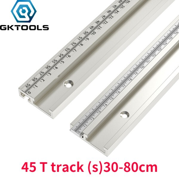 [오늘출발] GKTOOLS 300-800mm 유형 45 T 트랙 슈트 스케일 합금 T-트랙 슬롯 마이 터 트랙 목공 톱 테이블 작업대 DIY