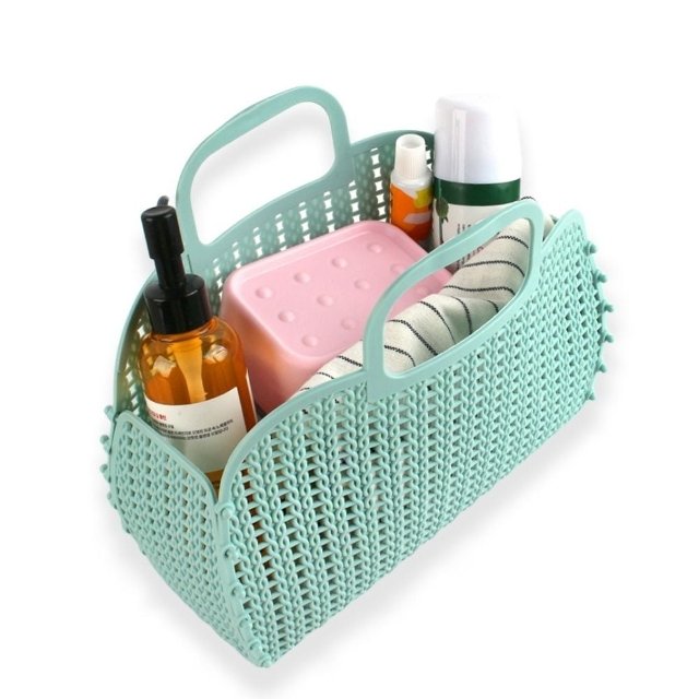 말랑말랑한 다칠위험없는 비치백 휴대용 목욕바구니 그린 (WFJ0WEN)