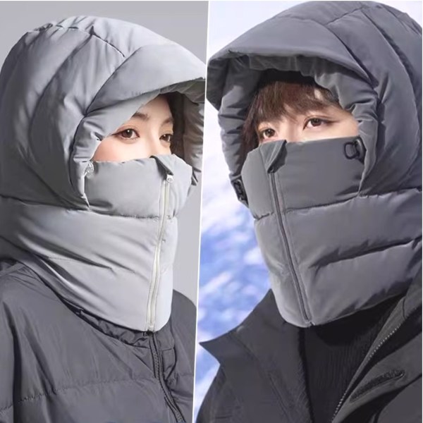 벤스투 지퍼형 남녀공용 패딩 바라클라바 후드 넥워머