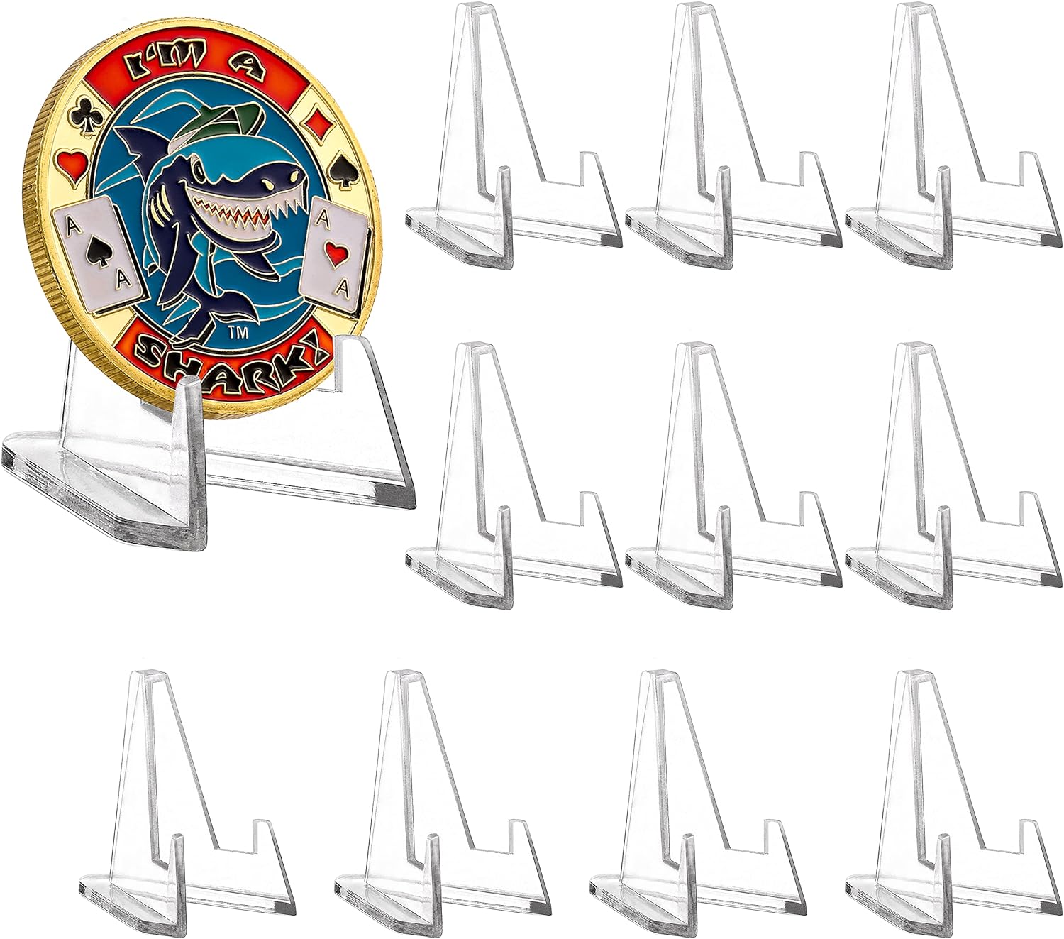 [오늘출발] 아크릴 코인 진열대 챌린지 홀더 미니 이젤 스포츠 카드용 카지노 칩 포커