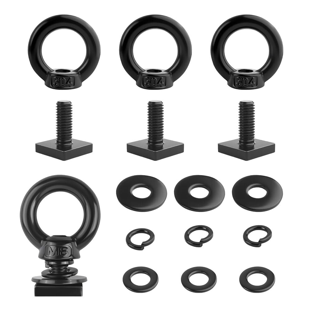 [오늘출발] 4PCS 자동차 타이다운 앵커 T 슬롯 액세서리 링 루프 랙 액세서리를 고정하는 스테인리스 스틸 볼트 고정점