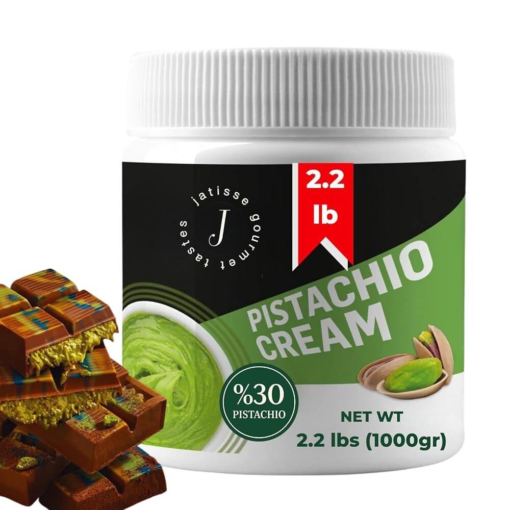 [오늘출발] 자티스 피스타치오 크림 2.2파운드 벌크 u2013%30 스위트 스프레드 두바이 초콜릿 바 페이스트