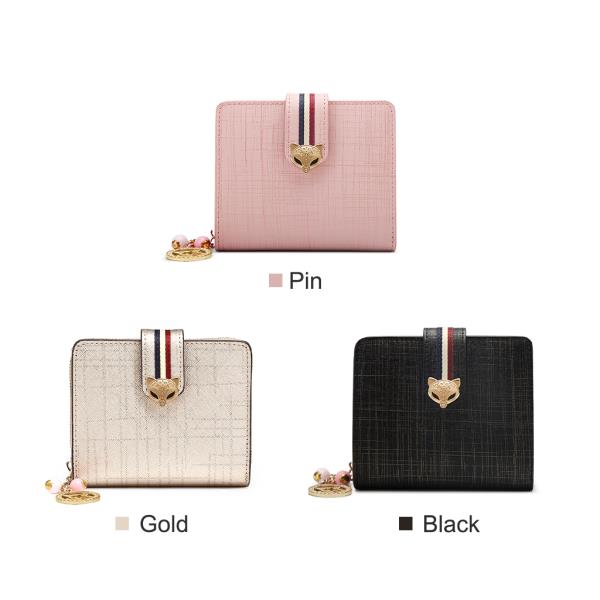 [오늘출발] FOXER 브랜드 스플릿 가죽 여성용 짧은 지갑 2025 인기 동전 멀티 슬롯 도난 홀더