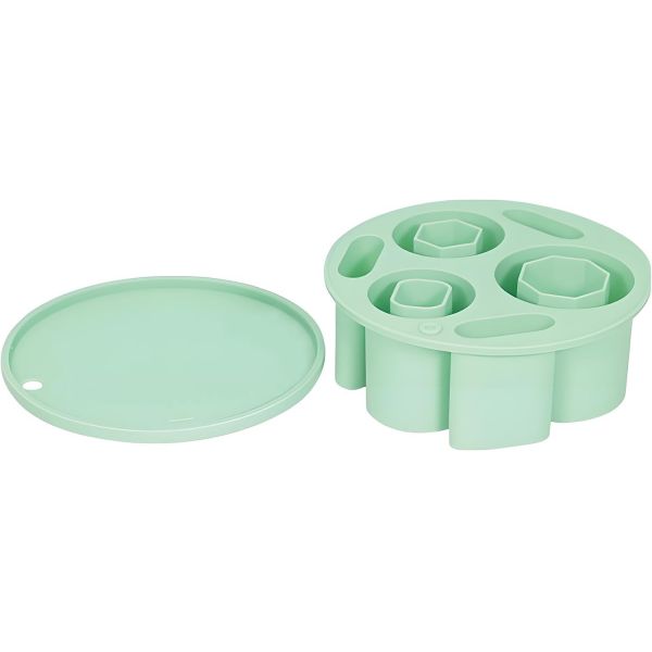 얼음 트레이 틀 냉동 큐브 폴리곤 육각형 원형 아이스 몰드 메이킹 블록 실리콘 서커 롤리 소형 초록색