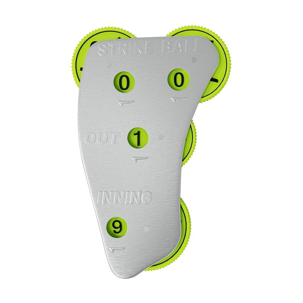 Great Call Athletics 야구 심판 카운트 표시기 | 프로 4 휠 콜 볼 스트라이크 아웃 이닝 다이얼 스틸 옵틱