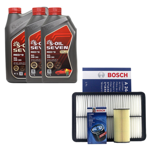 [에쓰오일][오늘출발] SOil 디올뉴 팰리세이드 2.5 가솔린 엔진오일 에스오일 세븐레드9 0W30 6리터 보쉬 오일필터 에어필터