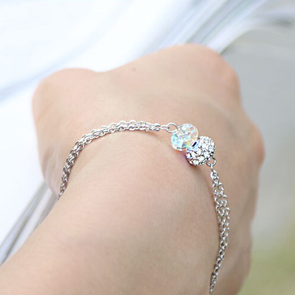 [오늘출발] 데일리 포인트 워터 드롭 크리스탈 팔찌 니켈프리