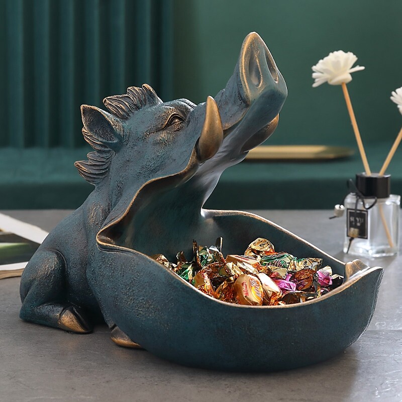 현관 열쇠 보관함 돼지 하마 수납함 거실 행운 테이블 정리함 사탕 접시 리모컨 인테리어