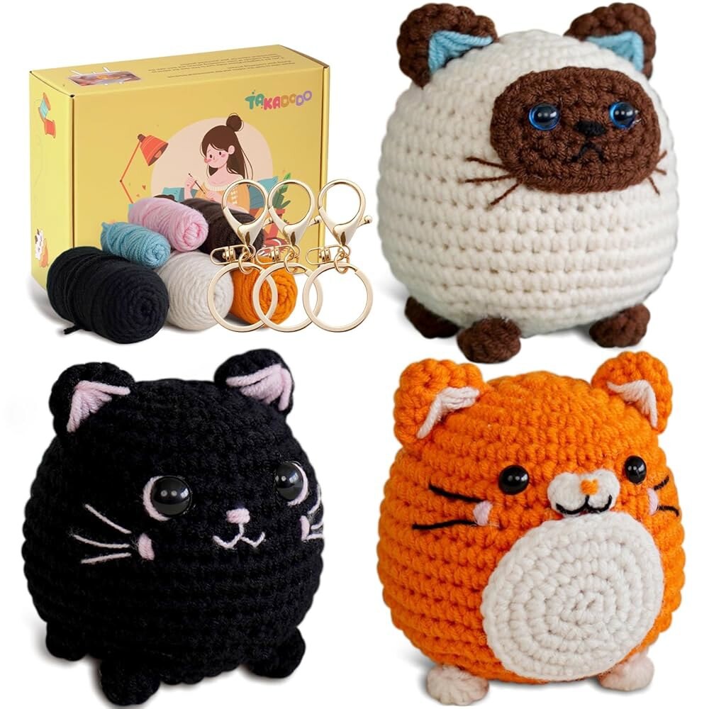 [오늘출발] 초보자를 위한 다카도 동영상 키트 단계별 및 - 고양이 성인 배우기 성인용 크로셰 튜토리얼