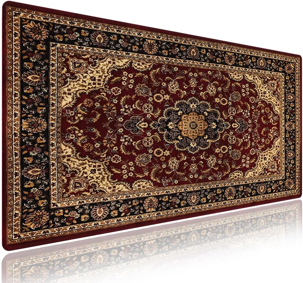 [오늘출발] knseva. 가장자리가 스티치된 대형 게이밍 마우스 패드 - 빈티지 오리엔탈