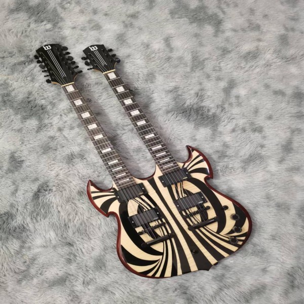 [오늘출발] 무료  12현6현 더블 넥 일렉트릭 기타 잭 링 블랙 부품 맞춤 제작 가능