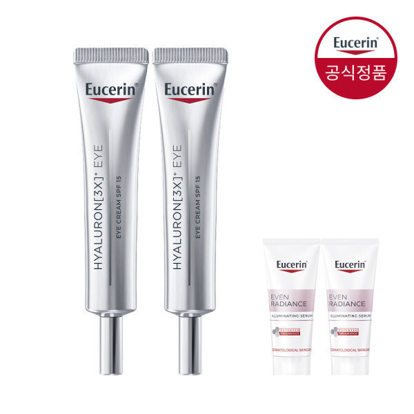 [오늘출발] 유세린 (빠른배송)하이알루론 3X 아이크림 15ml 2개 (증정)일루미네이팅 세럼 7ml 2개