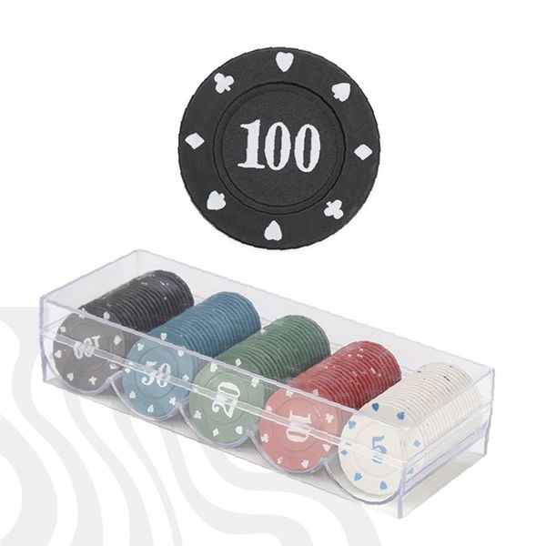 포커칩 카지노 게임용품 트럼프 놀이 홈파티 보드게임 칩세트 투명케이스 수납함