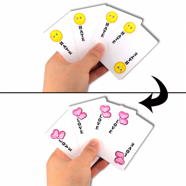 [오늘출발] 매직 뉴미움이사랑으로 포커사이즈 카드마술 마술 용품 장기자랑 체인지 카드 프로포즈 교육용