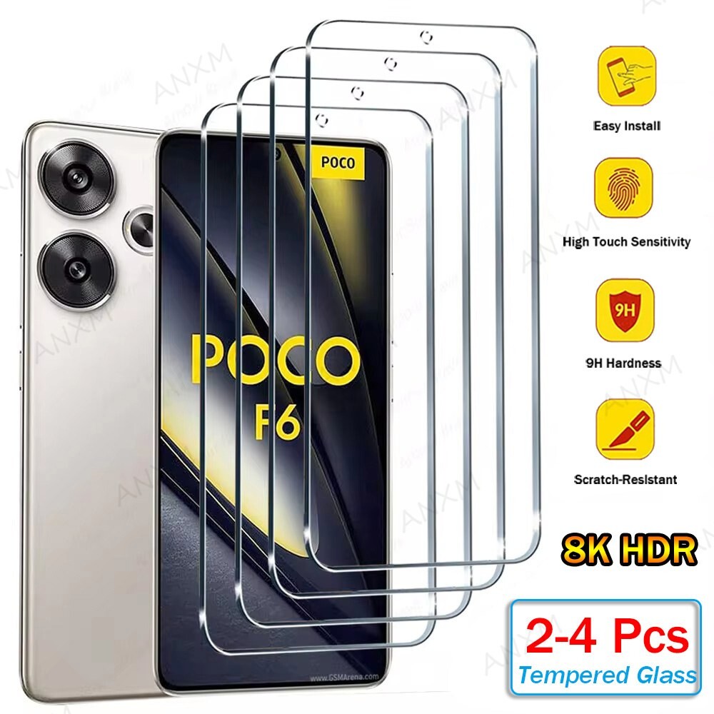 [오늘출발] Xiaomi Poco F6 Pro F5 F4 GT F3 X6 Pro X5 X4 GT X3 NFC M6 C65 화면 보호기 커버 보호 유리 용 2-4Pcs