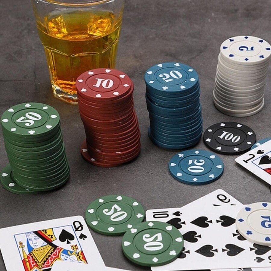 [오늘출발] 카지노 숫자칩 홀덤칩 트럼프 포커카드 게임칩 세트 마카오 100P