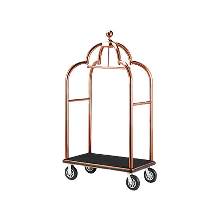 [한국침구예진]클라모프 클로버 로즈골드 호텔 캐리어 러기지 린넨 세탁물 운반 카트  108x64x192 (8인치 휠)