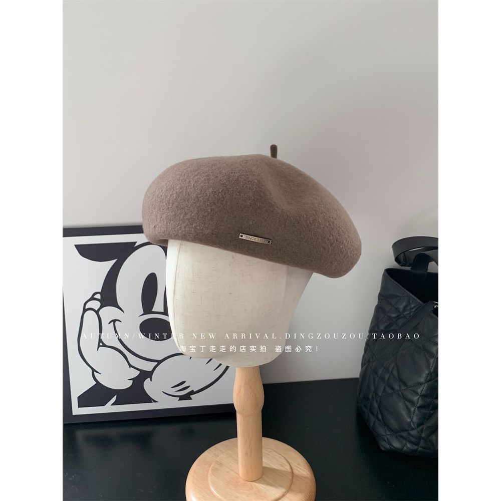 다빈 엘럽 패피 헌팅캡 빈티지 앙콜라 레드 베레모 추동 순양털 턱시도 화백 모자 살짝살짝 박템4
