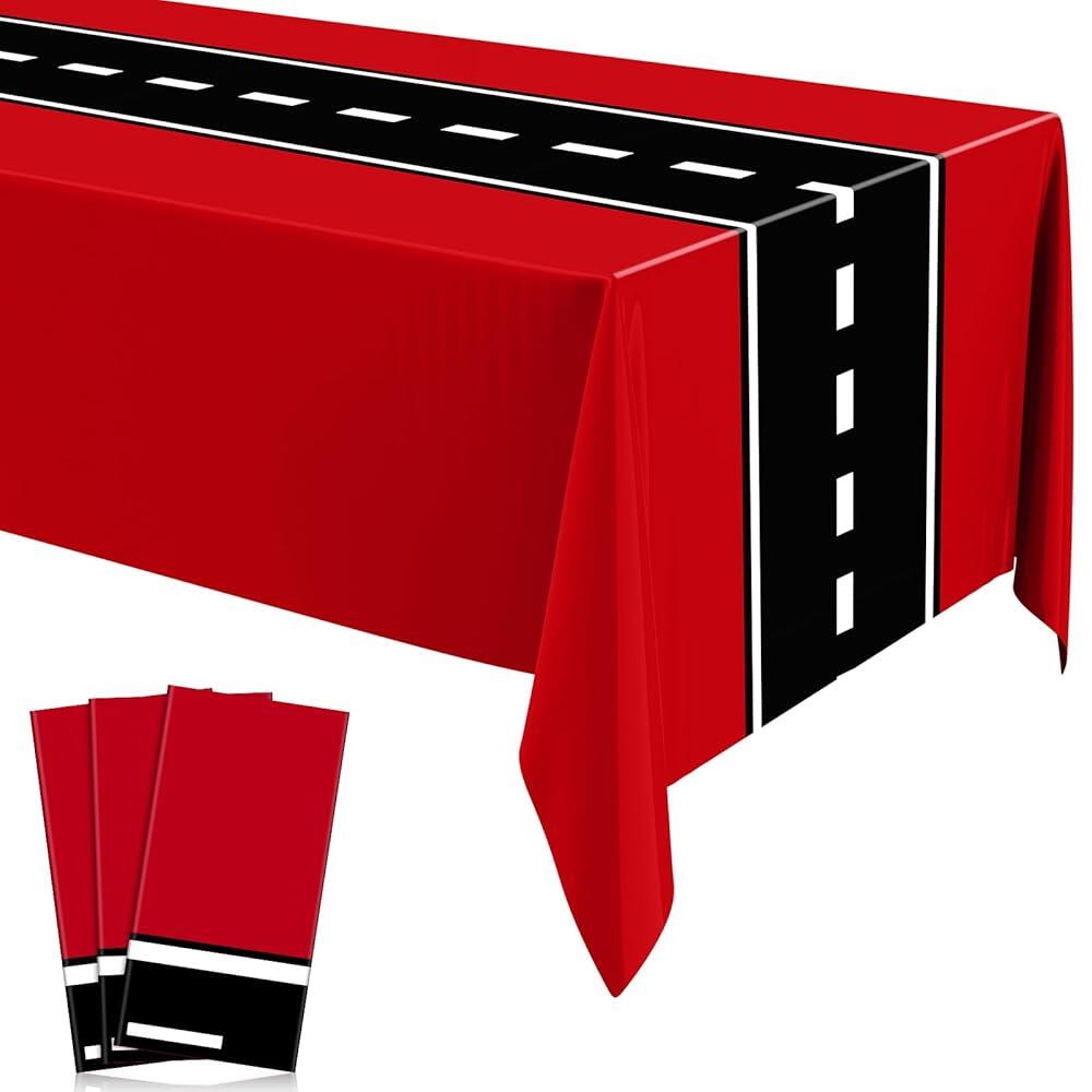 해외 Irenare 3장 자동차 생일 파티 용품 레이싱 장식 로드 식탁보 경마장 테이블 러너 커버 어린이 소년