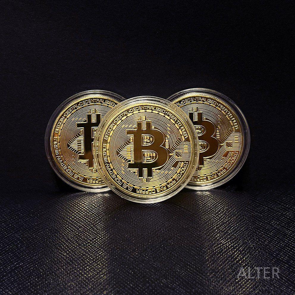 BTC Bit B 비트코인 이더리움 가상 비트코인 월드 기념 컬렉션 창작 선물 A. BTC 비트-3 무료 케이스